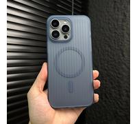 ZSUFCBF Luxury Corrugated Stripe Magnetic Wireless Charging Case For iPhone 16 15 14 13 12 Pro Max Shockproof Matte Cover,T4,for iphone 13 ProMax
