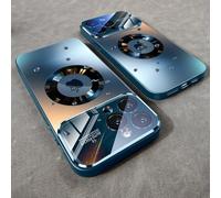 ZSUFCBF Luxury Glass Camera Magnetic Wireless Charge Case For iPhone 17 16 15 14 13 12 11 Pro Max 17 Air 14 15 16 Plus Shockproof Cover,Deed Blue,For iPhone 15