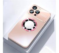 ZSUFCBF Luxury Titanium Metallic Color Matte Magnetic Case for iPhone 17 16 15 14 13 12 Pro Max 15 14 Plus Wireless Charge Cover,Pink,For iPhone 17 Pro Max