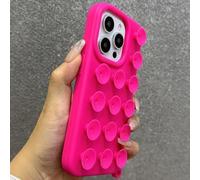 ZSUFCBF Suckers Shockproof Phone Case For iPhone 16 15 14 Plus 13 12 11 Pro Max Soft Liquid Silence Suction Cup Girls Cover,Rose,For iPhone 16 Plus