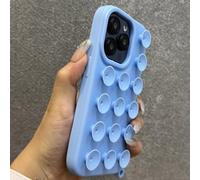 ZSUFCBF Suckers Shockproof Phone Case For iPhone 16 15 14 Plus 13 12 11 Pro Max Soft Liquid Silence Suction Cup Girls Cover,Blue,for iphone 13 ProMax