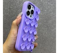 ZSUFCBF Suckers Shockproof Phone Case For iPhone 16 15 14 Plus 13 12 11 Pro Max Soft Liquid Silence Suction Cup Girls Cover,Purple,For iPhone 15