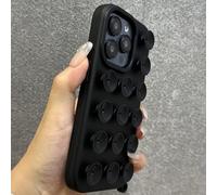 ZSUFCBF Suckers Shockproof Phone Case For iPhone 16 15 14 Plus 13 12 11 Pro Max Soft Liquid Silence Suction Cup Girls Cover,Black,For iPhone 16 ProMax
