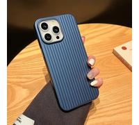ZSUFCBF Titanium matte stripe pattern phone case for iPhone 16 15 14 13 Pro Max Plus metal button ultra thin shockproof hard cover,Royal Blue,For iPhone 13