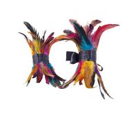 ZSUIQIN 1 Pair Feathered Trimmed Ankle Cuffs, Gothic Feathered Ankle Jewelry Accessories, Punk Rock Ankle with Fuzzy, for Gothic Parties Themed, Halloween Decoration(Multicoloured)