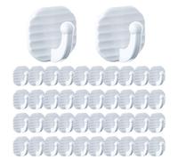 ZSUIQIN 40 PCS Mini Self Adhesive Hooks, Nail Free Sticky Hangers, Wall Hooks Stick, Cute Key Holder for Keys, Bathroom, Shower, Outdoor, Kitchen, Door, Home Improvement, Utility(White, 3.4x3.4cm)