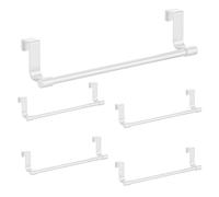 ZSUIQIN 5 Pcs Over Door Towel Rail, for Door, Kitchens and Bathrooms | Made from carbon steel and ABS, 23×4×6cm,waterproof & rustproof,no drilling needed,for hanging tea towels & gloves (White)