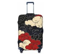 Zsuugj Abstract Japanese Red Travel Luggage Covers For Suitcase Elastic Suitcase Protector Anti-Scratch Spandex Baggage Covers Fits 18-32 Inch Luggage, Black, M
