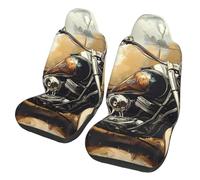 ZSUUGJ American Style Motorcycle Car Seat Covers For Cars, Suvs & Trucks - Elastic, Stylish, Protective Cushion Covers For Men & Women