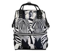 ZSUUGJ Animal Black White Zebra Printed Diaper Bag Backpack Baby Bag Multi Function Baby Changing Bags For Travel
