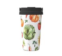 ZSUUGJ Autumn Pumpkin Portable Stainless Steel Travel Mug - Insulated Hot & Cold Drink Tumbler with Leak-Proof Lid, Commuter-Friendly Coffee Cup for Office, Car & Outdoors