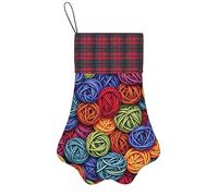 ZSUUGJ Balls Of Yarn Plush Christmas Stocking Soft Fabric Gift Sock, Reusable Holiday Decoration For Fireplace, Door Or Christmas Tree Display