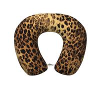 ZSUUGJ Black Leopard Print Travel Neck Pillows Head Neck Support Airplane Pillow Pillow For Car, Train, Flight, Office And Home Use