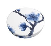 ZSUUGJ Blue And White Porcelain Patterned Round Bar Stool Covers, Washable Elastic Slip-On Chair Seat Protector For - Inch Stools, Non-Slip Cushion Cover For Home, Bar & Restaurant