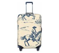 ZSUUGJ Blue Cowboy Travel Luggage Covers For Suitcase Elastic Suitcase Protector Anti-Scratch Spandex Baggage Covers Fits 18-32 Inch Luggage, Black, S