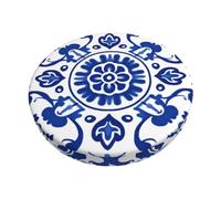 ZSUUGJ Blue White Porcelain Patterned Round Bar Stool Covers, Washable Elastic Slip-On Chair Seat Protector For - Inch Stools, Non-Slip Cushion Cover For Home, Bar & Restaurant