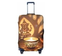 ZSUUGJ Burning Candle Travel Luggage Covers For Suitcase Elastic Suitcase Protector Anti-Scratch Spandex Baggage Covers Fits 18-32 Inch Luggage, Black, M