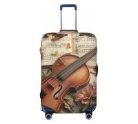 ZSUUGJ Butterfly And Cello Travel Luggage Covers For Suitcase Elastic Suitcase Protector Anti-Scratch Spandex Baggage Covers Fits 18-32 Inch Luggage, Black, M