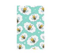 Zsuugj Cartoon Bees Kitchen Microfiber Towels, Waffle Quick Dry Tea Hand Towel Dish Cloth for Kitchen Dry 16x26 Inch
