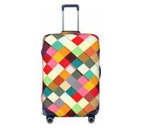 Zsuugj Colorful Geometry Travel Luggage Covers For Suitcase Elastic Suitcase Protector Anti-Scratch Spandex Baggage Covers Fits 18-32 Inch Luggage, Black, L