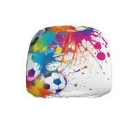 ZSUUGJ Colorful Soccer Car Seat Headrest Cover Universal, Adjustable Seat Protector For Vehicles, Soft Fabric, Easy To Install, Durable