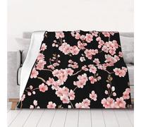 ZSUUGJ Cozy Lightweight Plush Cherry Blossom Throw Blanket - Soft All-Season Blanket For Sofa, Couch, Bed & Travel - Decorative Home & Living Blanket 60×80