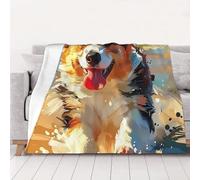 ZSUUGJ Cozy Lightweight Plush Cute Corgi Throw Blanket - Soft All-Season Blanket For Sofa, Couch, Bed & Travel - Decorative Home & Living Blanket 60×80