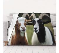 ZSUUGJ Cozy Lightweight Plush Cute Goat Throw Blanket - Soft All-Season Blanket For Sofa, Couch, Bed & Travel - Decorative Home & Living Blanket 60×80