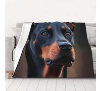 ZSUUGJ Cozy Lightweight Plush Doberman Throw Blanket - Soft All-Season Blanket For Sofa, Couch, Bed & Travel - Decorative Home & Living Blanket 60×80