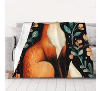 ZSUUGJ Cozy Lightweight Plush Fox Fall Forest Throw Blanket - Soft All-Season Blanket For Sofa, Couch, Bed & Travel - Decorative Home & Living Blanket 60×80