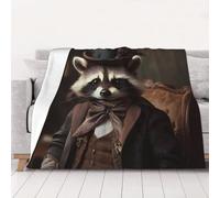 ZSUUGJ Cozy Lightweight Plush Lovely Raccoon Throw Blanket - Soft All-Season Blanket For Sofa, Couch, Bed & Travel - Decorative Home & Living Blanket 60×80