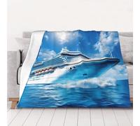 ZSUUGJ Cozy Lightweight Plush Seaside Cruise Ship Throw Blanket - Soft All-Season Blanket For Sofa, Couch, Bed & Travel - Decorative Home & Living Blanket 60×80