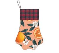 ZSUUGJ Cute Sweet Orange Flower Plush Christmas Stocking Soft Fabric Gift Sock, Reusable Holiday Decoration For Fireplace, Door Or Christmas Tree Display