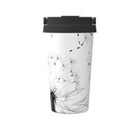 ZSUUGJ Dandelion Blowing in The Wind Portable Stainless Steel Travel Mug - Insulated Hot & Cold Drink Tumbler with Leak-Proof Lid, Commuter-Friendly Coffee Cup for Office, Car & Outdoors