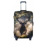Zsuugj Deer Forest Travel Luggage Covers For Suitcase Elastic Suitcase Protector Anti-Scratch Spandex Baggage Covers Fits 18-32 Inch Luggage, Black, Small
