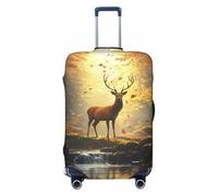 ZSUUGJ Deer In The Forest Travel Luggage Covers For Suitcase Elastic Suitcase Protector Anti-Scratch Spandex Baggage Covers Fits 18-32 Inch Luggage, Black, M