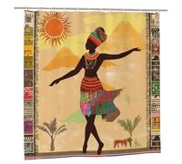 ZSUUGJ Ethnic African Afro Women Shower Curtain Bathroom Curtain Waterproof Fabric with 12 Hooks 72 x 72 Inch Machine Washable