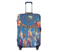 ZSUUGJ Feathers Dream Catcher Travel Luggage Covers For Suitcase Elastic Suitcase Protector Anti-Scratch Spandex Baggage Covers Fits 18-32 Inch Luggage, Black, M