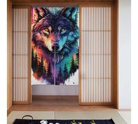 ZSUUGJ Forest Wolves Soft Stylish Fabric Door Curtain, Room Divider For Privacy And Light Blocking, Ideal For Living Room Bedroom Kitchen Office