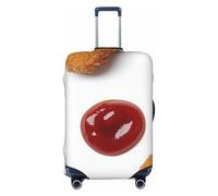 ZSUUGJ Fried Chicken Nuggets Travel Luggage Covers For Suitcase Elastic Suitcase Protector Anti-Scratch Spandex Baggage Covers Fits 18-32 Inch Luggage, Black, M