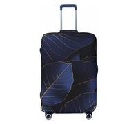 ZSUUGJ Gold Gloss Outline Navy Dark Blue Travel Luggage Covers For Suitcase Elastic Suitcase Protector Anti-Scratch Spandex Baggage Covers Fits 18-32 Inch Luggage, Black, M