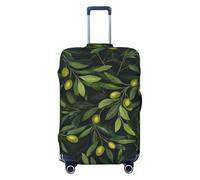 ZSUUGJ Green Branch Olive Travel Luggage Covers For Suitcase Elastic Suitcase Protector Anti-Scratch Spandex Baggage Covers Fits 18-32 Inch Luggage, Black, Small, Black, Small