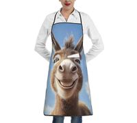 ZSUUGJ Happy Donkey Adjustable Waterproof Kitchen Apron With Pocket Cooking, Baking & Grilling Bib Apron For Men And Women