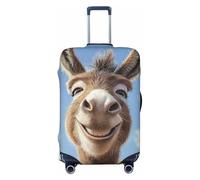 ZSUUGJ Happy Donkey Travel Luggage Covers For Suitcase Elastic Suitcase Protector Anti-Scratch Spandex Baggage Covers Fits 18-32 Inch Luggage, Black, L