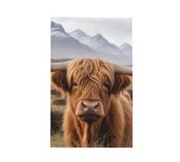 Zsuugj Highland Cow Kitchen Microfiber Towels, Waffle Quick Dry Tea Hand Towel Dish Cloth for Kitchen Dry 16x26 Inch