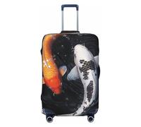 ZSUUGJ Japanese Koi Fish Travel Luggage Covers For Suitcase Elastic Suitcase Protector Anti-Scratch Spandex Baggage Covers Fits 18-32 Inch Luggage, Black, Small, Black, Small