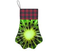 ZSUUGJ Kiwi Slice Plush Christmas Stocking Soft Fabric Gift Sock, Reusable Holiday Decoration For Fireplace, Door Or Christmas Tree Display