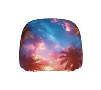 ZSUUGJ Palm Trees Sky Purple Car Seat Headrest Cover Universal, Adjustable Seat Protector For Vehicles, Soft Fabric, Easy To Install, Durable