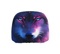 ZSUUGJ Purple Sky Wolf Car Seat Headrest Cover Universal, Adjustable Seat Protector For Vehicles, Soft Fabric, Easy To Install, Durable