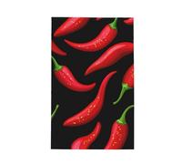 Zsuugj Red Chili Peppers Kitchen Microfiber Towels, Waffle Quick Dry Tea Hand Towel Dish Cloth for Kitchen Dry 16x26 Inch